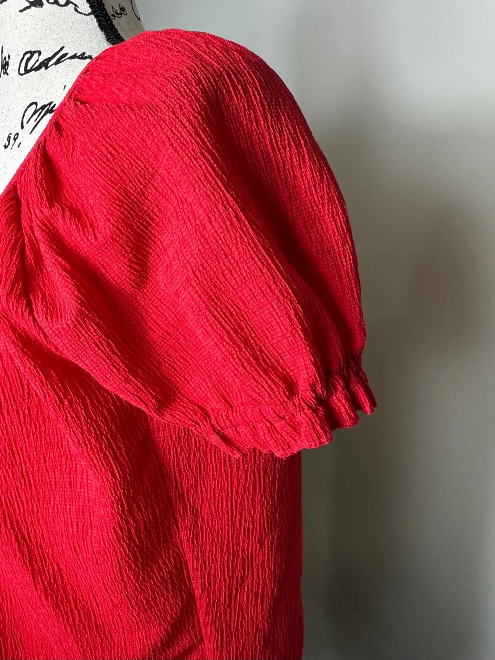 Madewell Red Short-Sleeve Scoop Neck Blouse